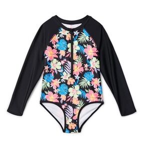 Justice Girls' 10 Medium Sleeve Swim Set UPF 50+ Rashguard